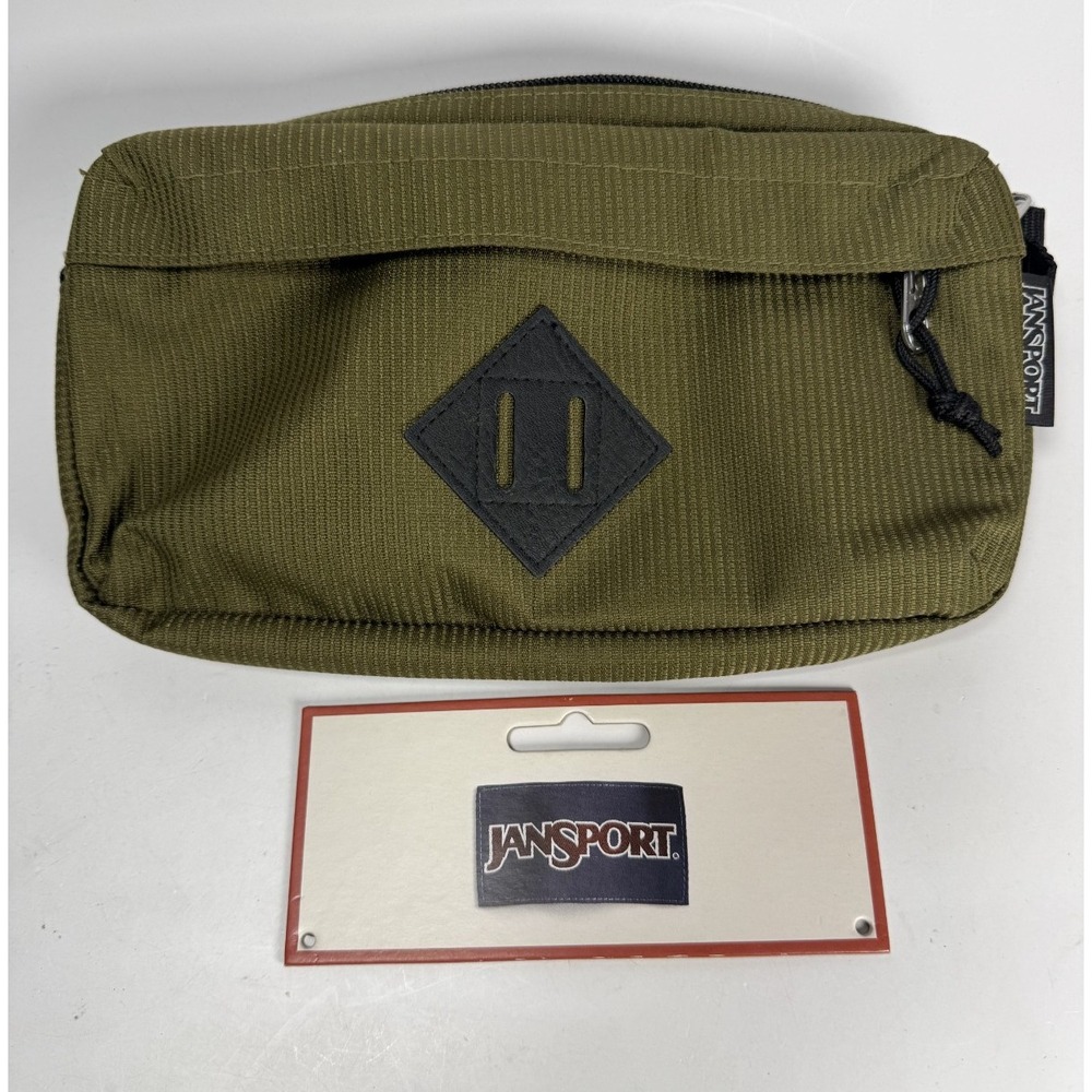 2023 Jansport Army Green Crossweave Waist Bag NEW 10"